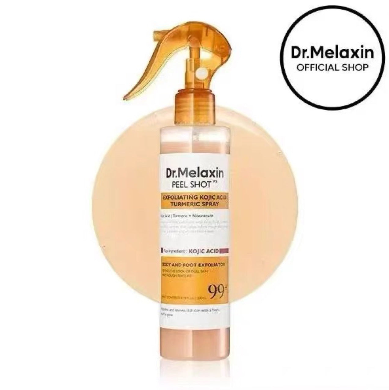 Turmeric Exfoliating Spray 200ml gently cleanses and moisturizes skin.