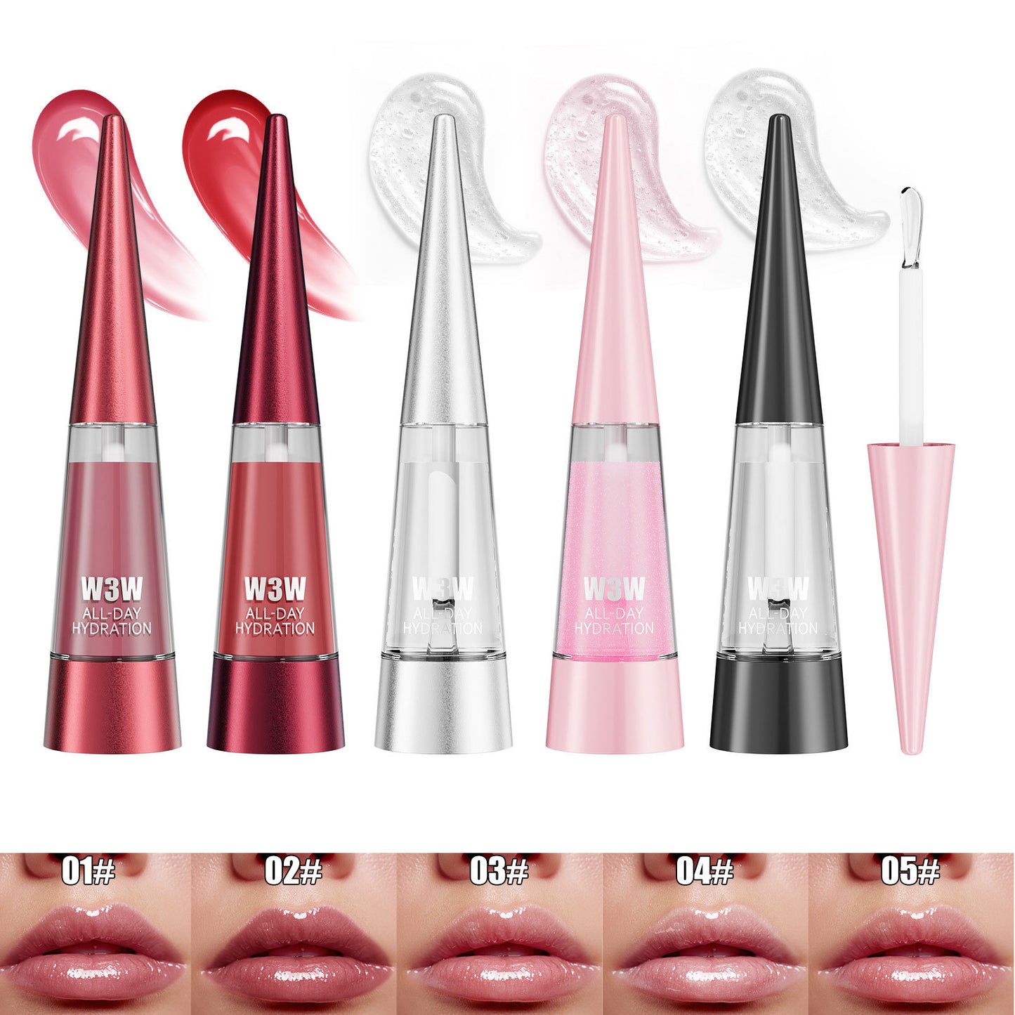 W3W's best-selling lip plumping liquid, moisturizing and glossy lip oil, plumping and enhancing lips, lip gloss, and lip oil.