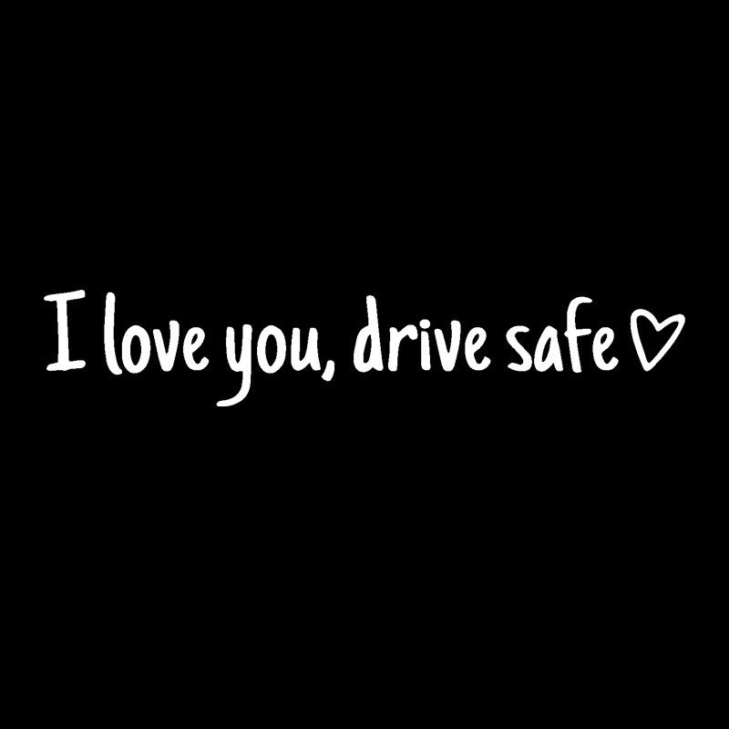 Waterproof vinyl car sticker for safe driving, universal rearview mirror decoration.