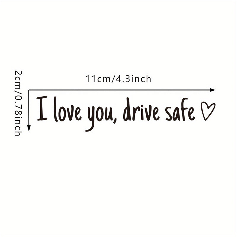 Waterproof vinyl car sticker for safe driving, universal rearview mirror decoration.