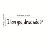 Waterproof vinyl car sticker for safe driving, universal rearview mirror decoration.